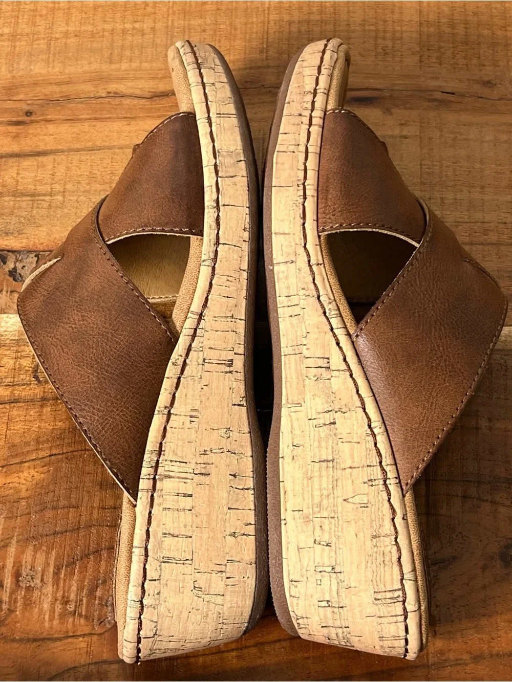 BOC Size 8 Brown Wedge Sandals